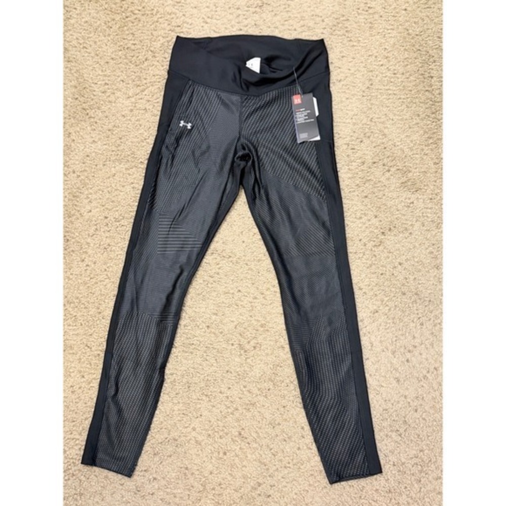 Under Armour HeatGear Womens Black Geometric Pattern Leggings 1294930 Size Large